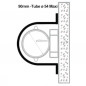 Goulotte Inox protection pour tube gaz, diamètre 54, largeur diamètre 90 mm