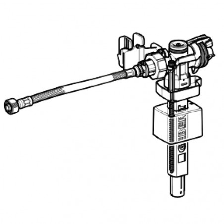 Robinet flotteur latérale réservoir WC encastré Geberit, flexible 3/8"