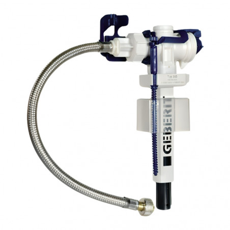 Geberit silent concealed cistern side float valve, 3/8" flexible hose