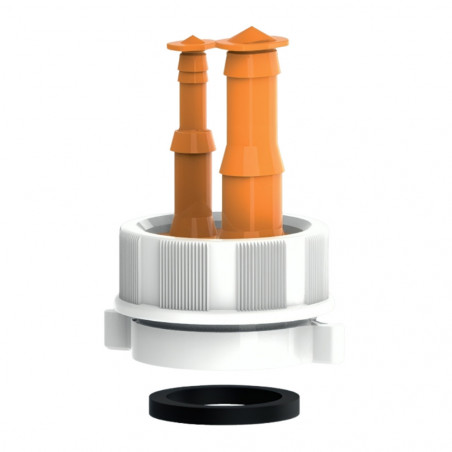 Double socket for draining sink and kitchen drains