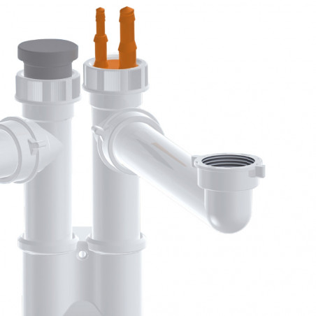 Double socket for draining sink and kitchen drains