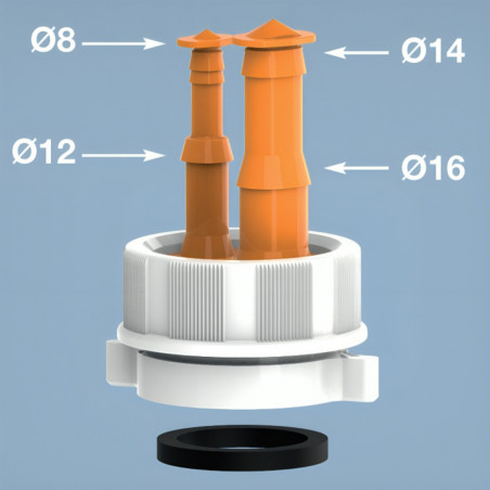 Double socket for draining sink and kitchen drains