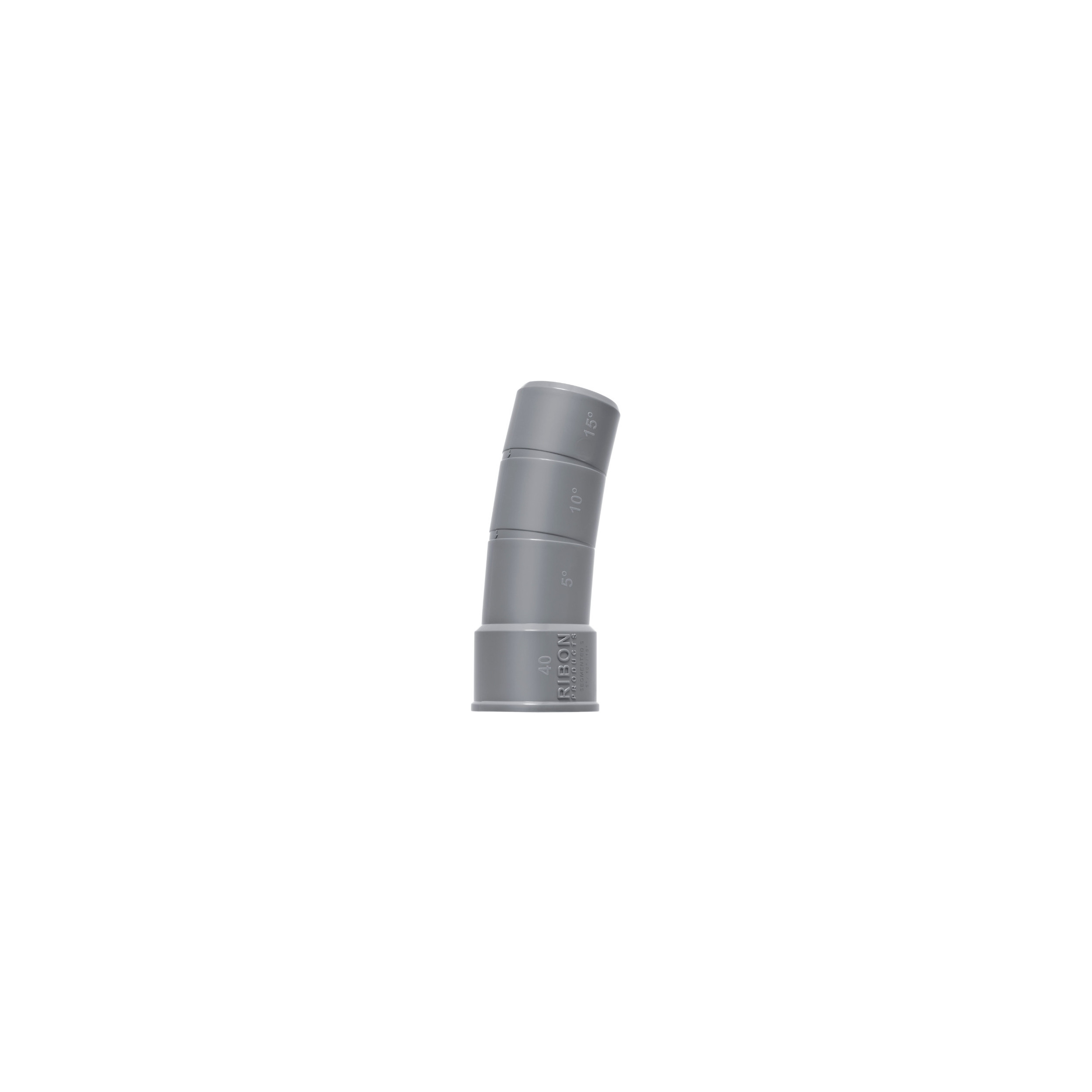 PVC-Bogen 40 mm Mehrwinkel 5°/10°/15° männlich weiblich RIBON SEG40S - Bild 1/7
