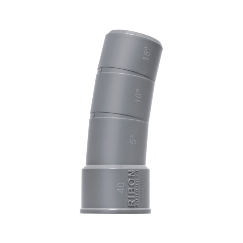 PVC-Bogen 40 mm Multi-Winkel 5°/10°/15° M/F PVC-Bogen 40 mm Multi-Winkel 5°/10°/15° M/F
