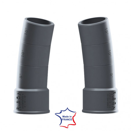 Codo multiángulo PVC 40 mm 5°/10°/15° macho hembra