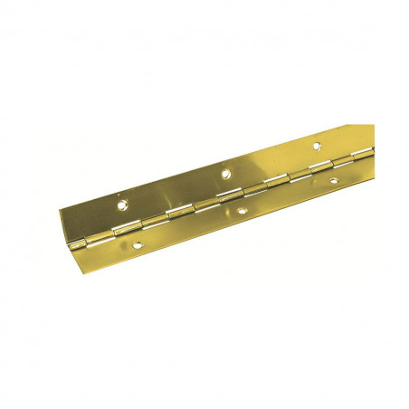 Cerniera in ottone per pianoforte, lunghezza 480 mm, larghezza 25 mm.
