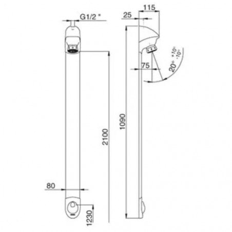 Presto DL400SE satin grey shower set