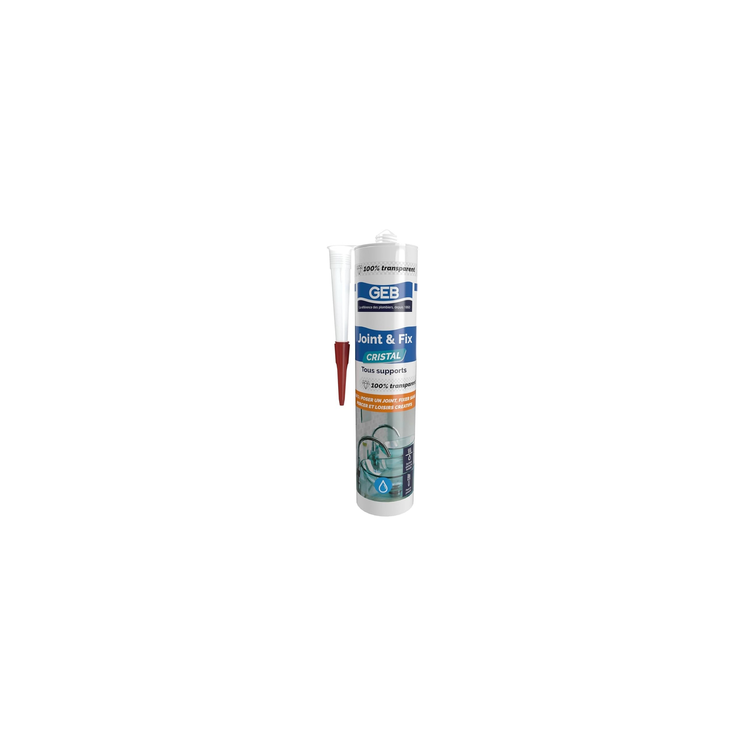 Tubo transparente de sellador y pegamento, 280 ml