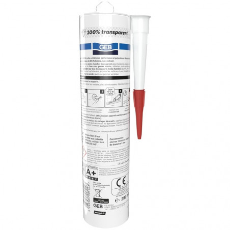 Tubo transparente de sellador y pegamento, 280 ml