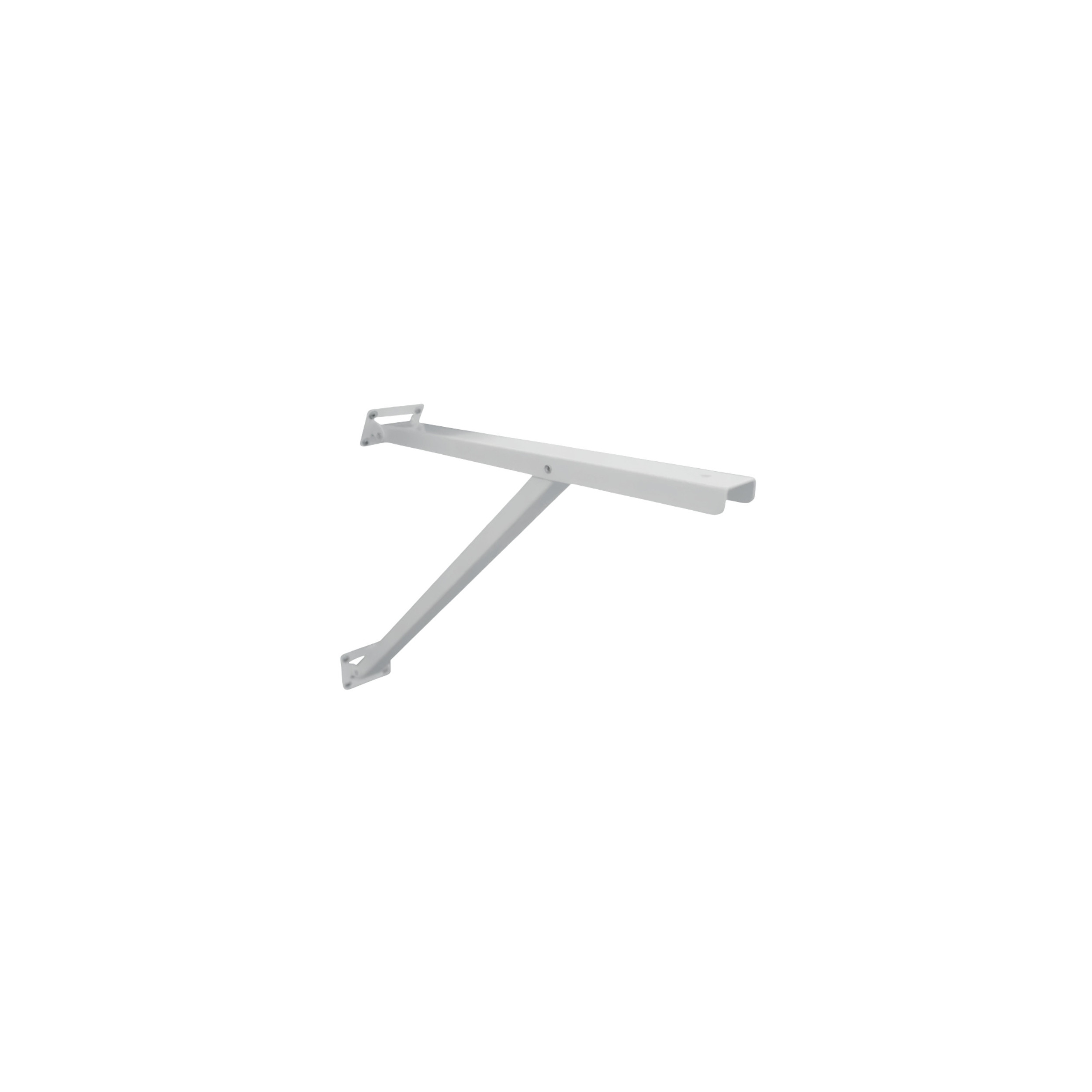 Soporte mural inclinado 390x315 mm, soporte de balda abatible, 100 kg, acero blanco