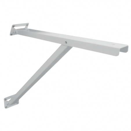Équerre murale sous pente inclinée 390x315 mm, support étagère articulée, 100 kg, acier blanc
