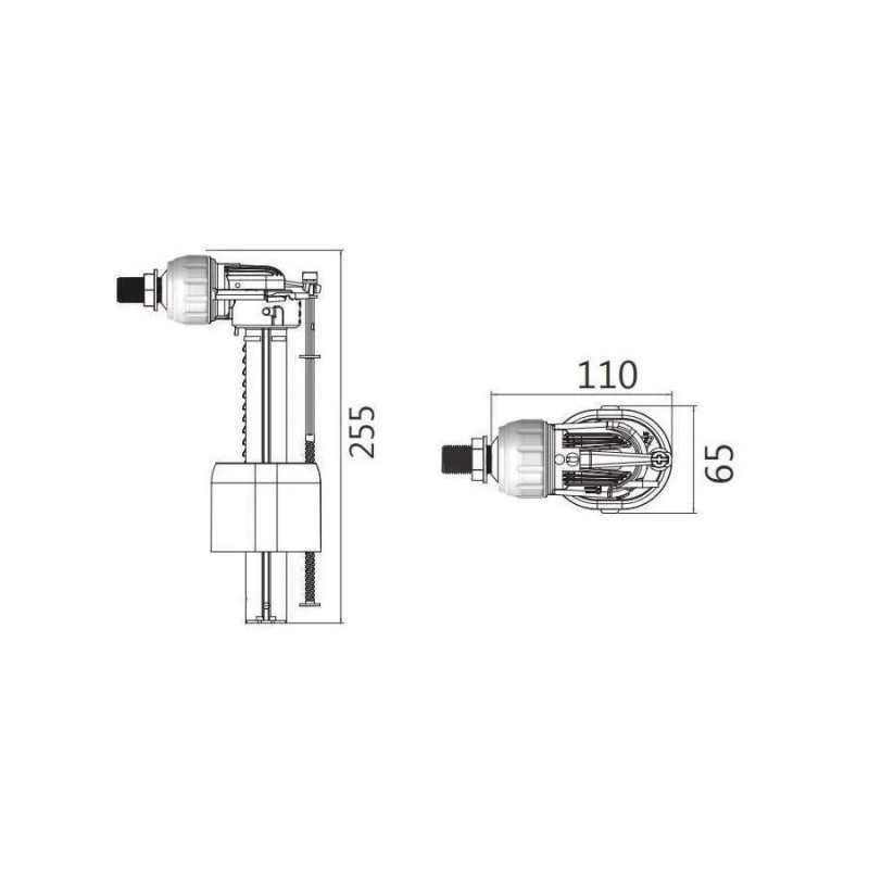 Vanne De Remplissage Geberit Type 383 Pour Chasse D'eau - Réf. 240705005 | Pièce Détachée WC Silencieux