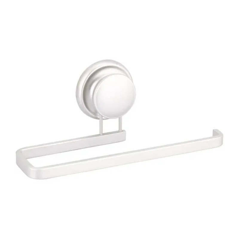 Towel ring with suction cup in chrome-plated metal.