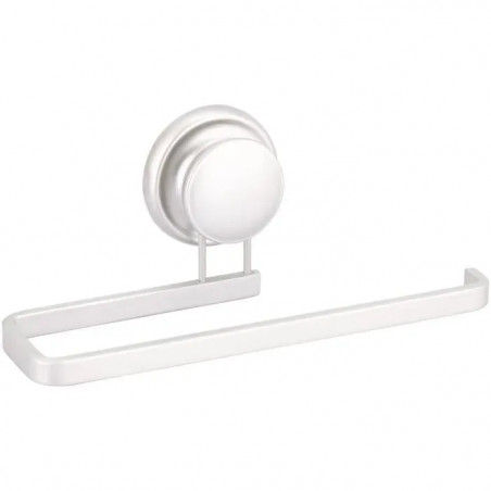 Towel ring with suction cup in chrome-plated metal.