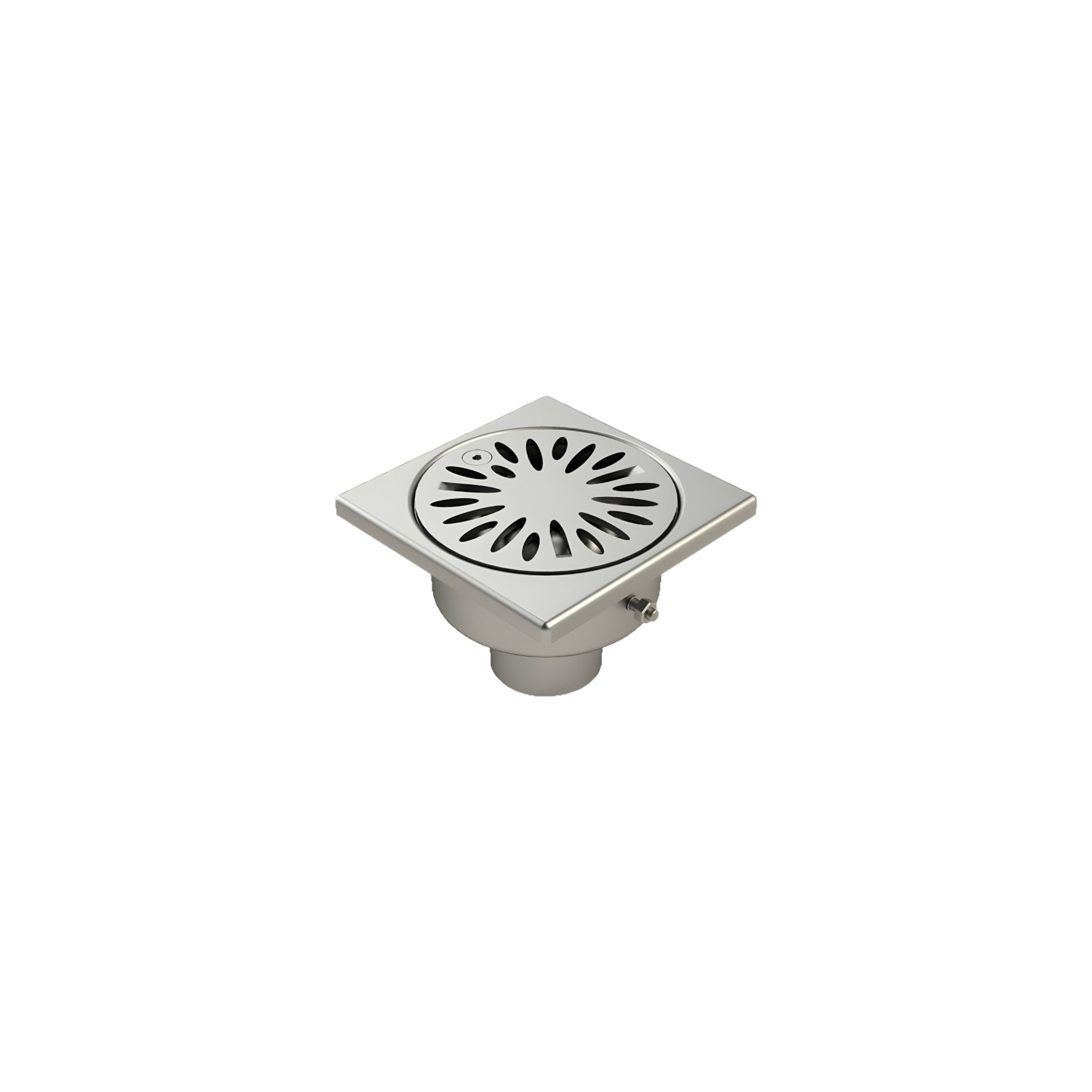 Siphon mixte de cour inox 100x100 mm, sortie diamètre 40 mm