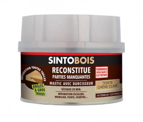 Masilla para madera SINTOBOIS, caja de 190 g, roble claro.