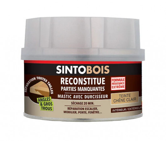 Masilla para madera SINTOBOIS, caja de 190 g, roble claro.