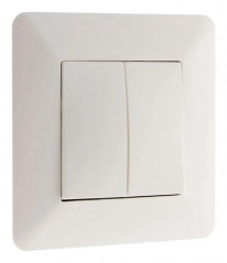 Double va-et-vient encastrable modèle ARTEZO blanc ZENITECH.
