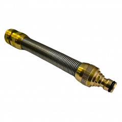 Flexible anti-kink watering tap F 20x27 with brass quick connector, 17 cm