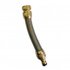 Flexible anti-kink watering tap F 20x27 with brass quick connector, 17 cm