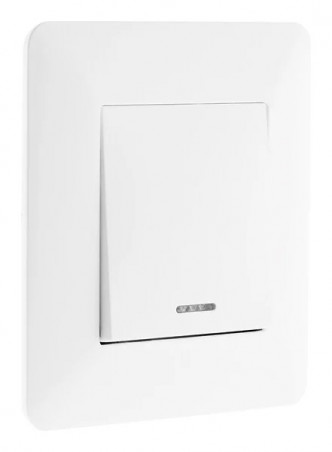 Va-et-vient à voyant encastrable modèle ARTEZO blanc ZENITECH.
