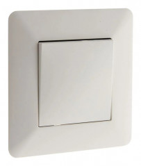 Bouton poussoir encastrable modèle ARTEZO blanc ZENITECH.
