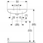 Ceramic wall-mounted washbasin 50 cm x 23 cm Geberit Linéa compact