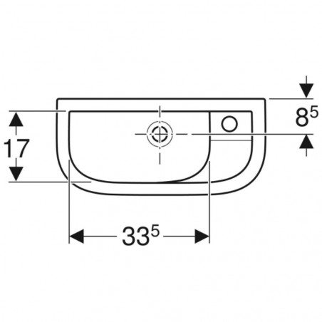 Lave-mains mural en céramique 50 cm x 23 cm Geberit Linéa compact