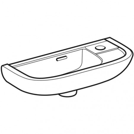 Ceramic wall-mounted washbasin 50 cm x 23 cm Geberit Linéa compact