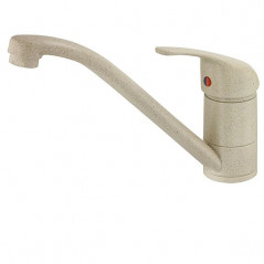 Mitigeur d'évier de cuisine  bec mobile couleur vieille pierre.