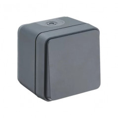 Interruptor de encendido/apagado gris impermeable.
