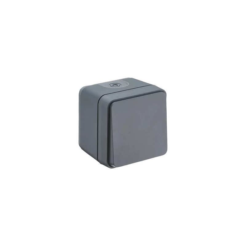 Grey waterproof on/off switch.