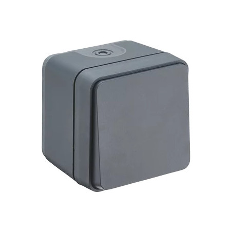 Grey waterproof on/off switch.
