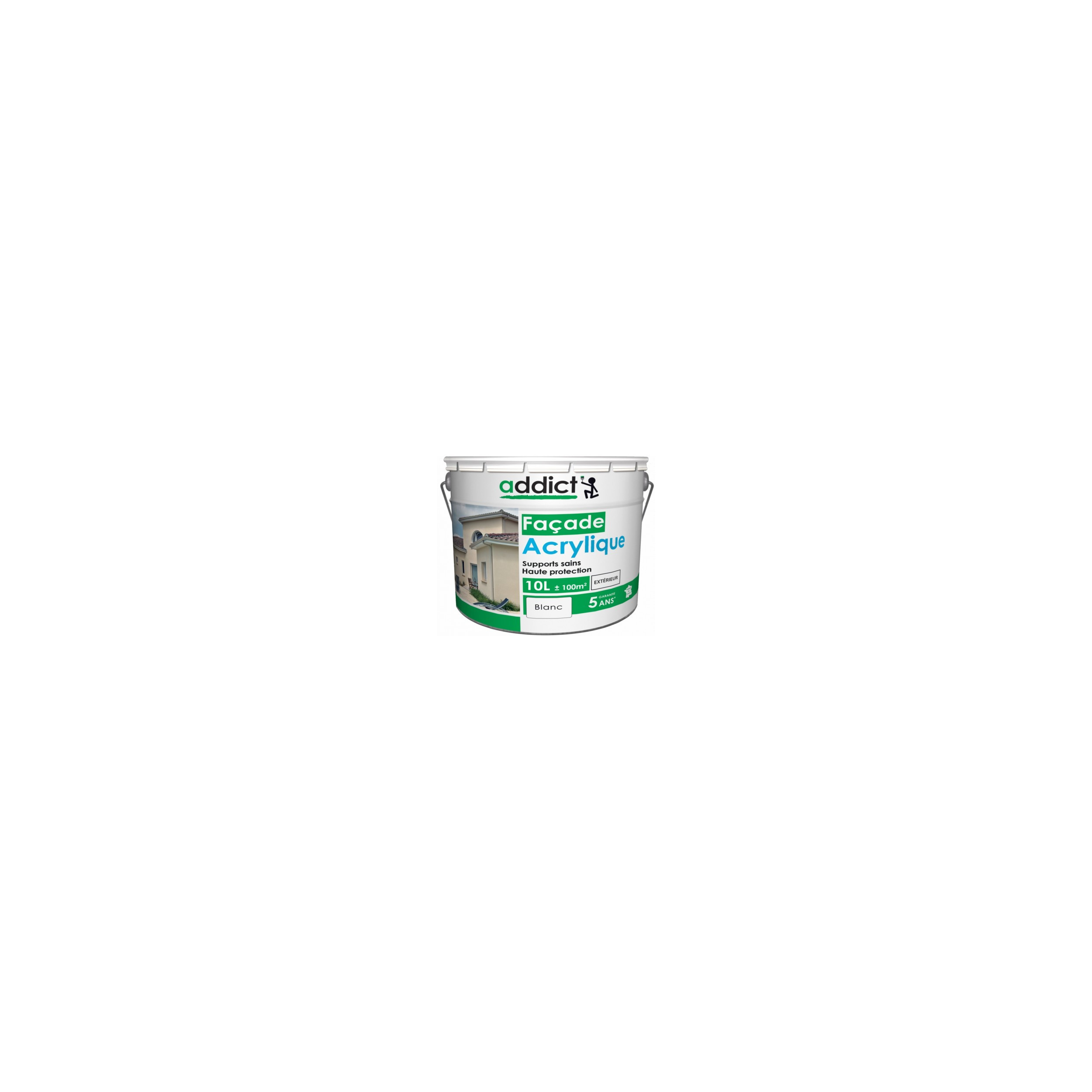 Peinture façade acrylique blanche 10L.