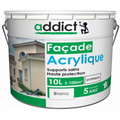 Witte acrylverf voor gevels 10L.