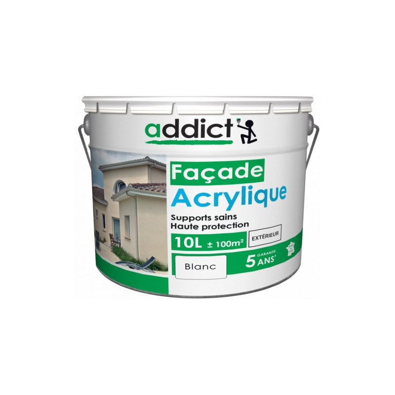 Peinture façade acrylique blanche 10L. Peinture façade acrylique blanche 10L.