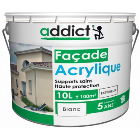Peinture façade acrylique blanche 10L.