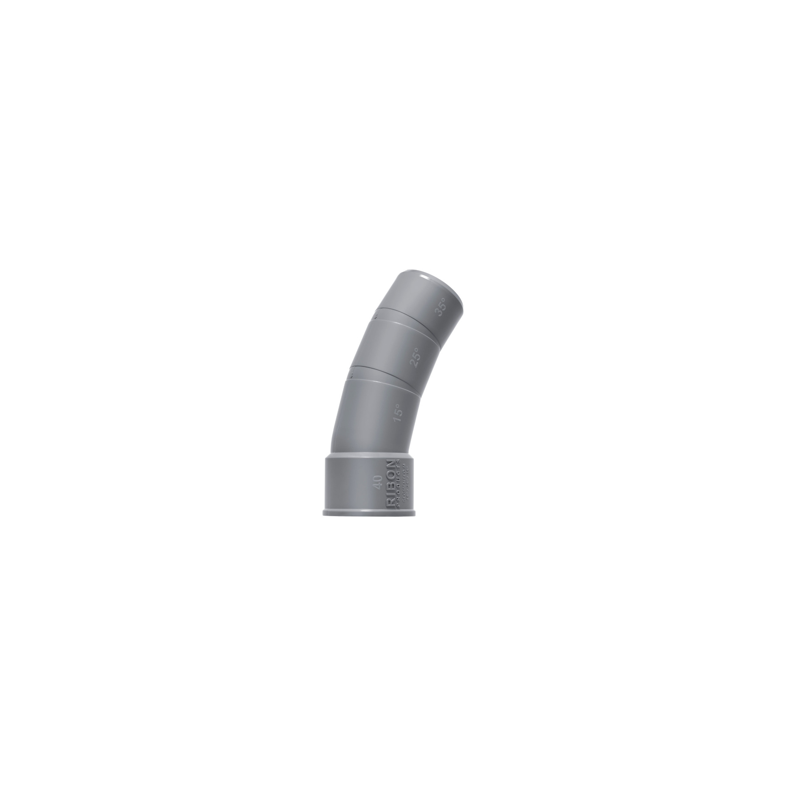 PVC bocht 40 mm multi-hoeken 15°/25°/35° te snijden mannelijke vrouwelijke RIBON SEG40M - Afbeelding 1/7