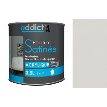 Multi-substrate acrylic paint, satin ash, 0.5 liter.