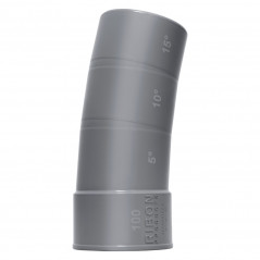 Codo PVC 100 mm multiángulos 5°/10°/15° cortable macho hembra RIBON SEG100S - Imagen 1/7