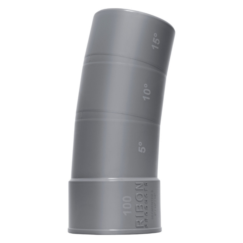 PVC elbow 100 mm multi-angles 5°/10°/15° male female