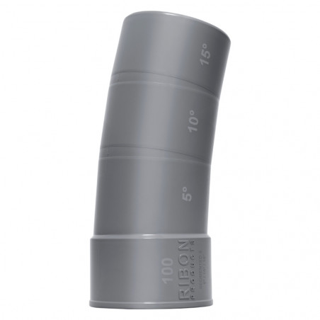 PVC bocht 100 mm multi-hoeken 5°/10°/15° te snijden mannelijke vrouwelijke RIBON SEG100S - Afbeelding 1/7