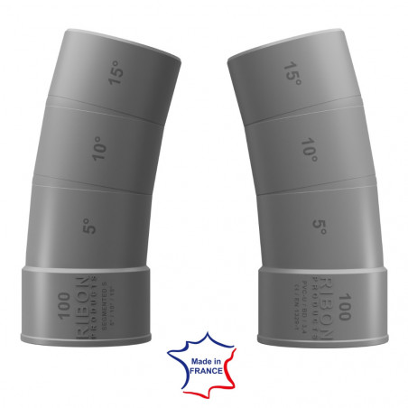 PVC elbow 100 mm multi-angles 5°/10°/15° breakable male female