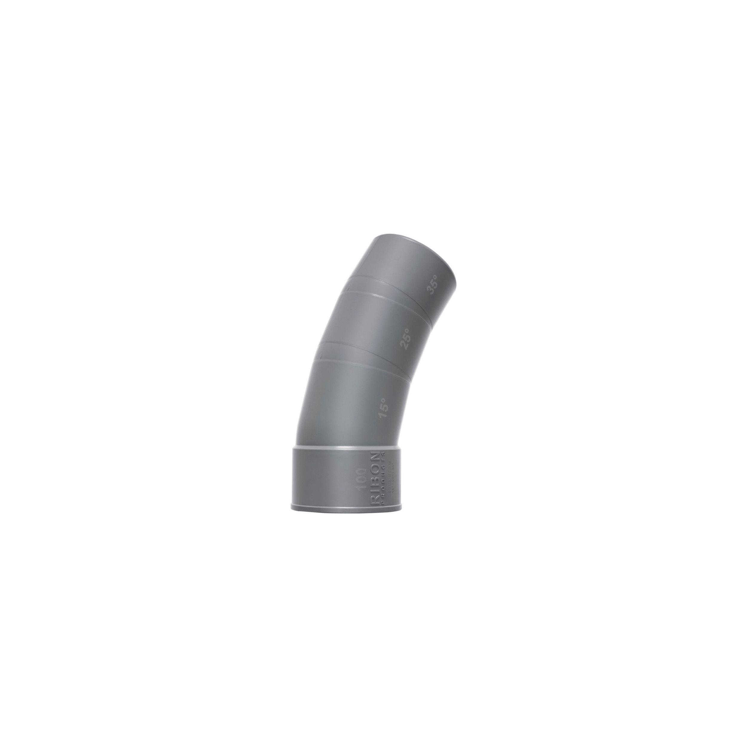 PVC bocht 100 mm multi-hoeken 15°/25°/35° te snijden mannetje vrouwtje RIBON SEG100M - Afbeelding 1/7