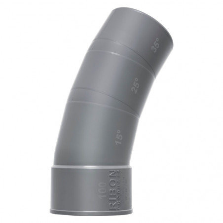 PVC bocht 100 mm multi-hoeken 15°/25°/35° te snijden mannetje vrouwtje RIBON SEG100M - Afbeelding 1/7