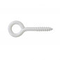 Schraubhaken, Stahl weiß rilsaniert, 3 x16 sc, 10 Stück. Schraubhaken, Stahl weiß rilsaniert, 3 x16 sc, 10 Stück.