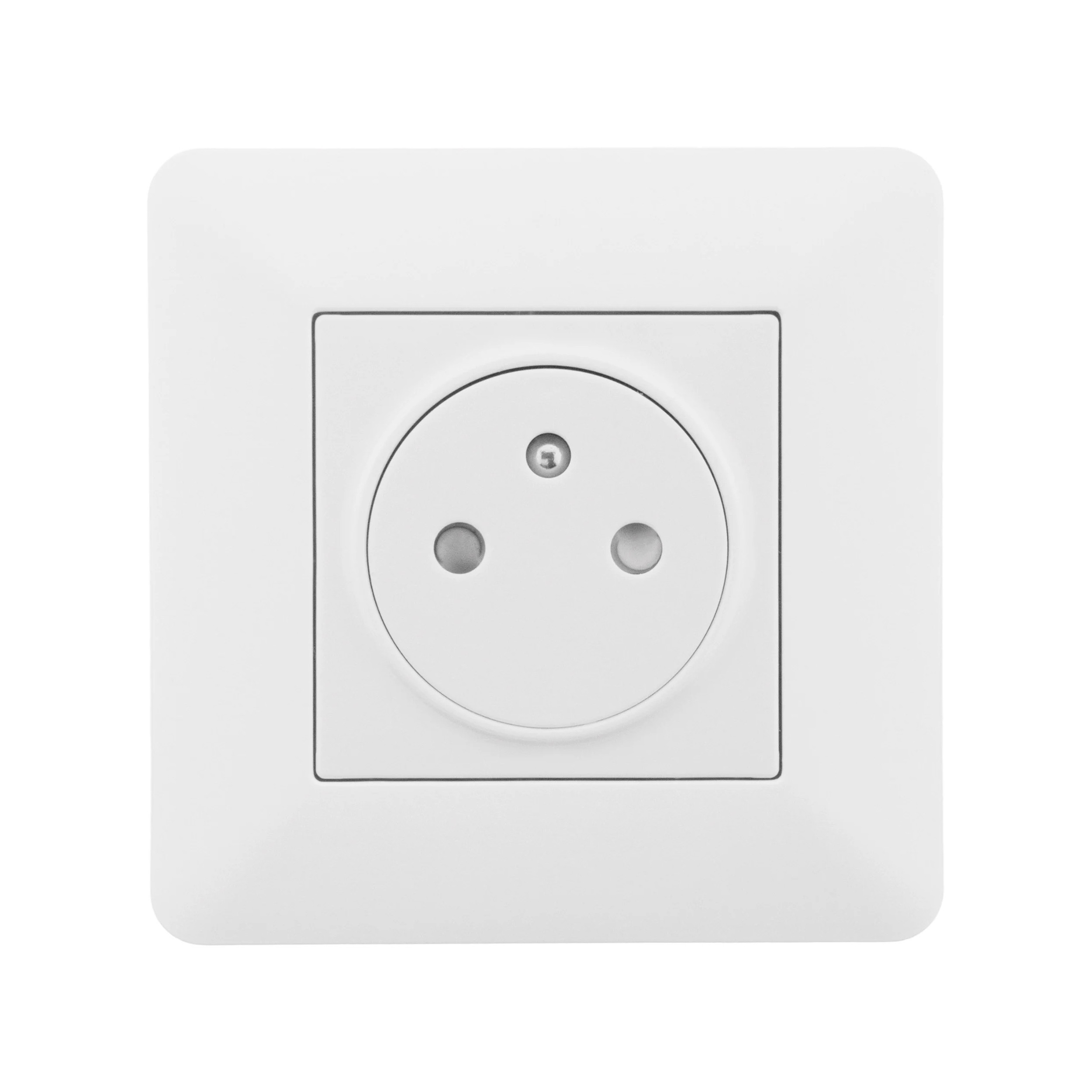 Toma de corriente empotrable bipolar + tierra con función de encendido/apagado, modelo ARTEZO, blanco.