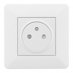 Two-pole + ground flush-mount socket ARTEZO model white.