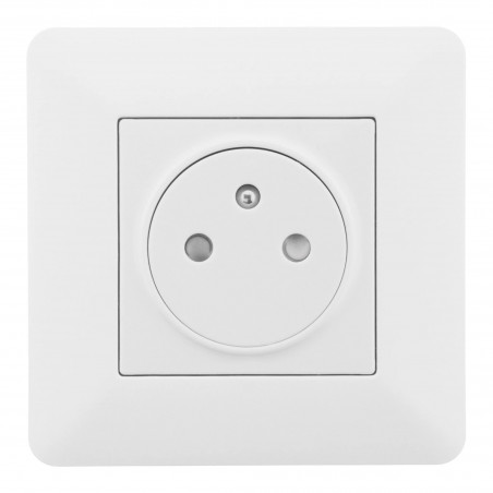 Toma de corriente empotrable bipolar + tierra con función de encendido/apagado, modelo ARTEZO, blanco.