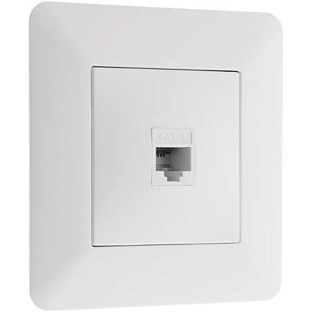 Prise téléphone RJ45 encastrable modèle ARTEZO blanc.